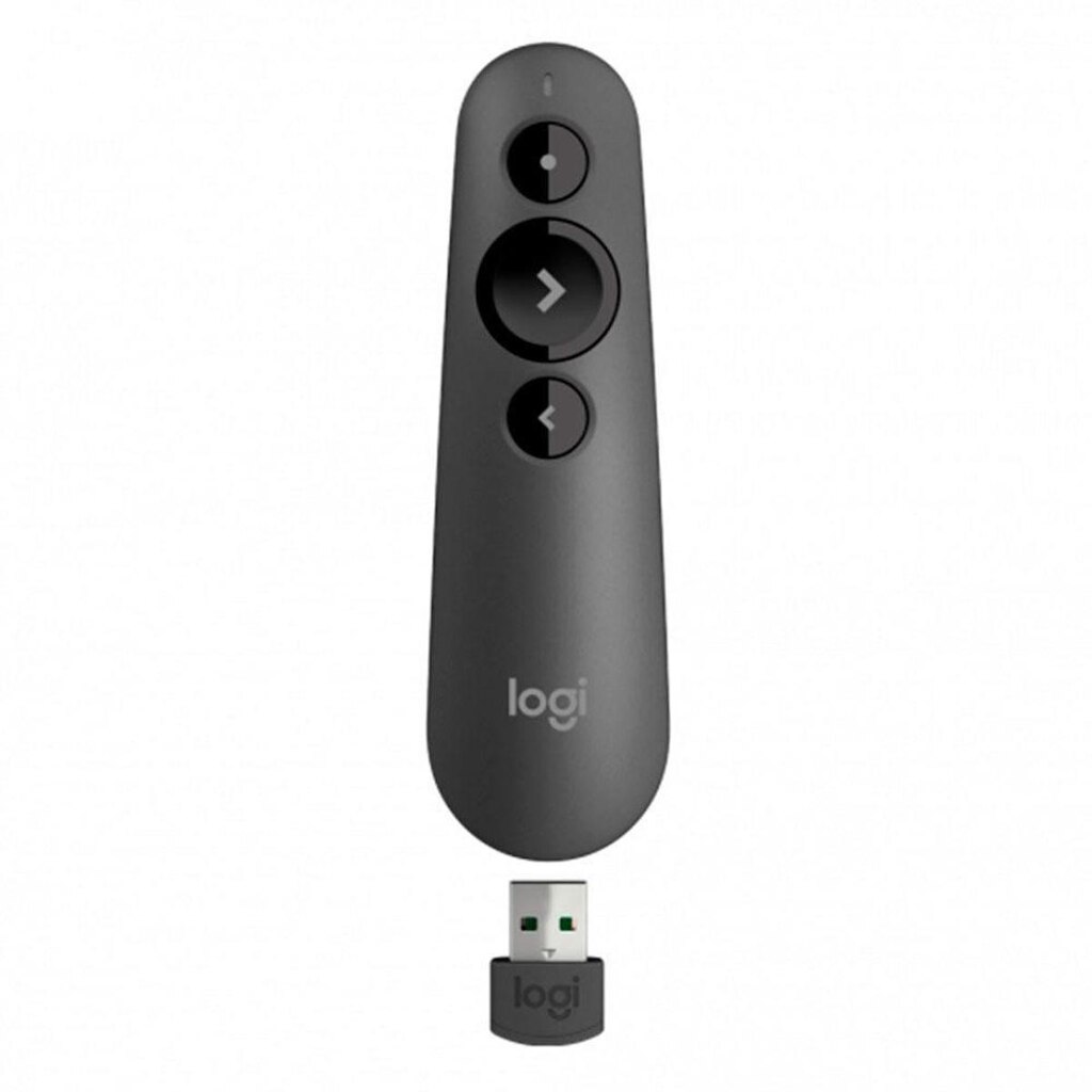 Apresentador sem fio Logitech R500s com Pointer Vermelho, USB ou Bluetooth Personalizável Pilha