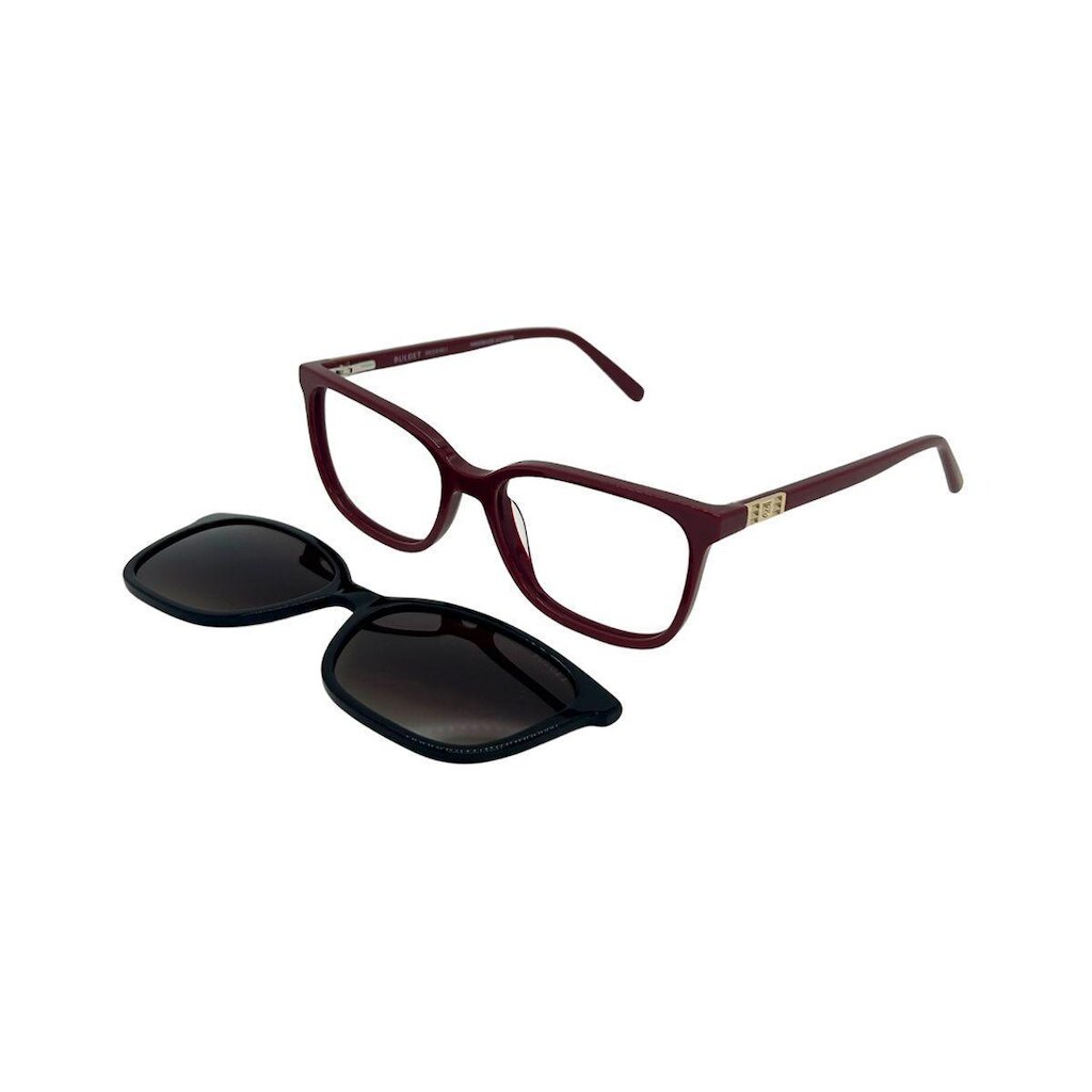 Armação De Óculos Bulget Bg6434 C01 Bordô Brilho