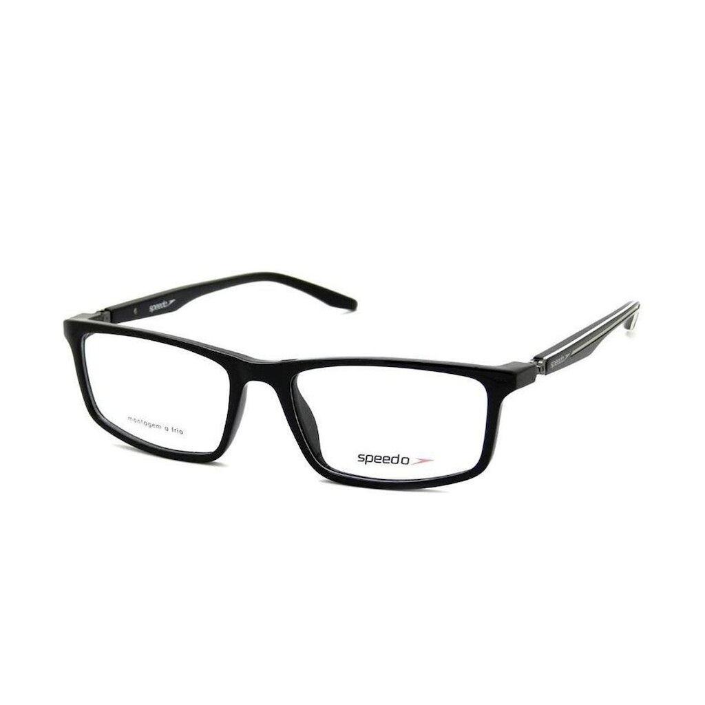 Armação De Óculos Speedo Haste 360 Sp6126i A01 Preto Brilho