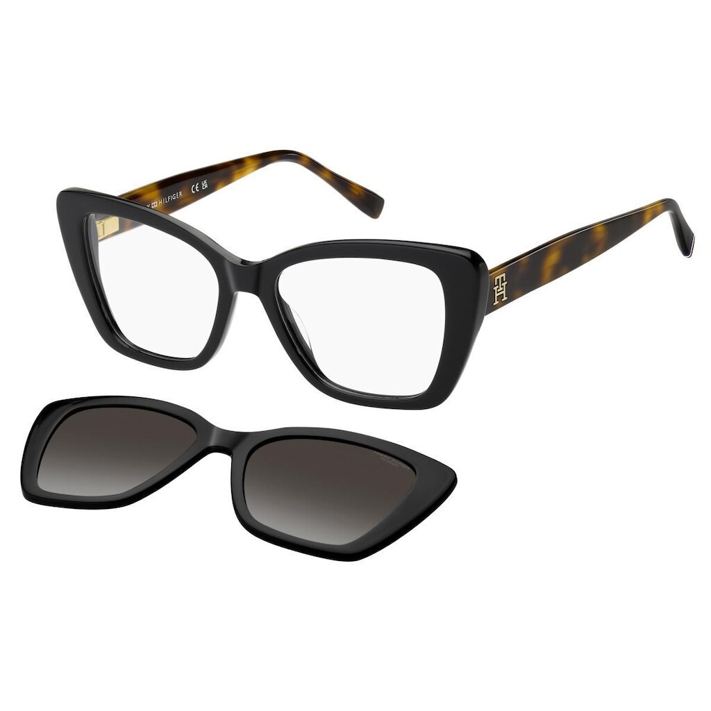 Armação de Óculos Tommy Hilfiger Th2347/c Wr7 51 Preto Brilho