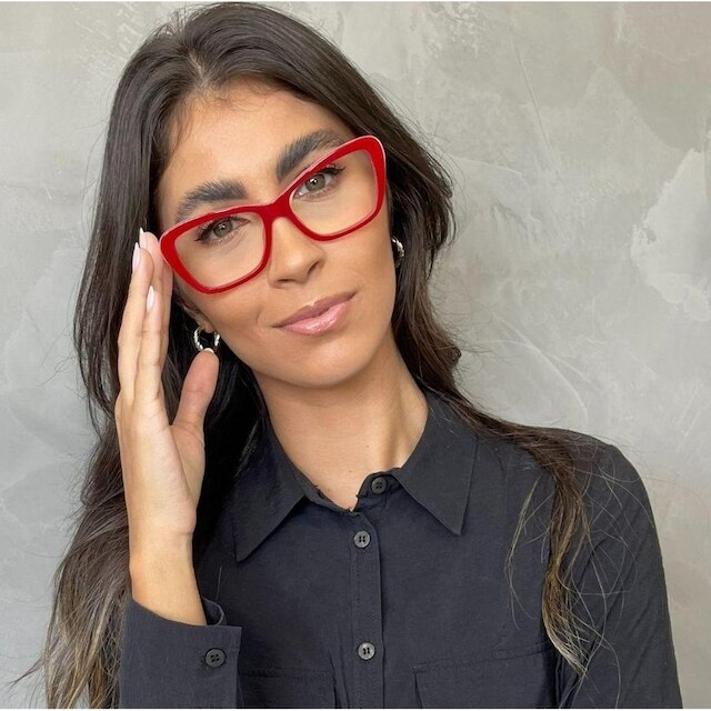 Armação Óculos De Grau Feminino Gateado Acetato Mackage - Vermelho