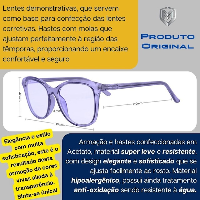 Armação para Óculos de Grau Feminino Gateado Mackage