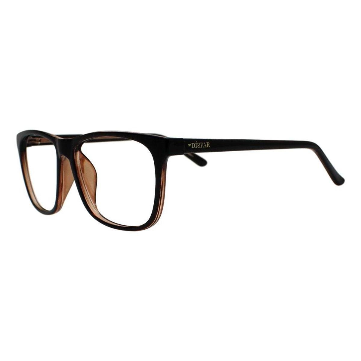 Armação para Óculos Díspar D2391 Quadrada - Marrom - Marrom Menor preço em Armação para Óculos Díspar D2391 Quadrada - Marrom - Marrom
