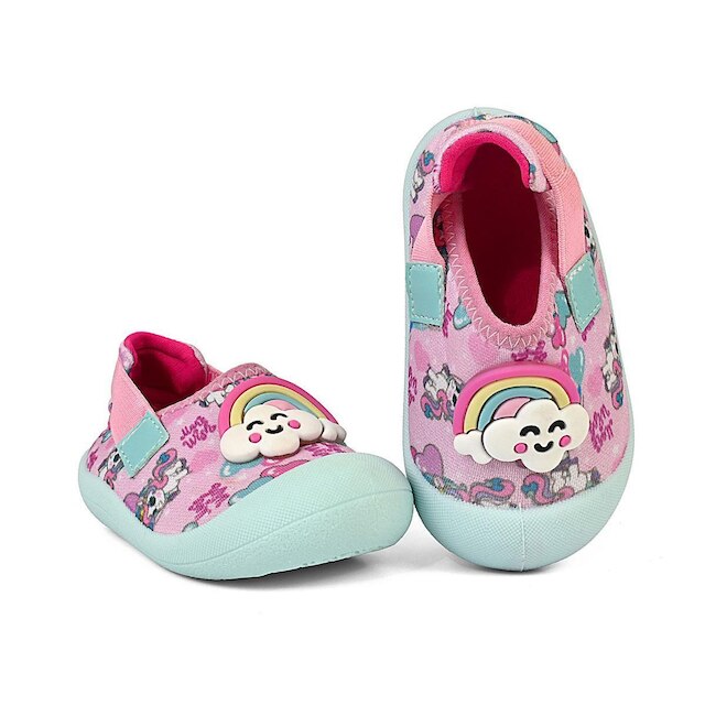 Babuche Esportiva Slip On Bebê Menina Sapatinho Infantil Confortável Rosa Azul Mzkid