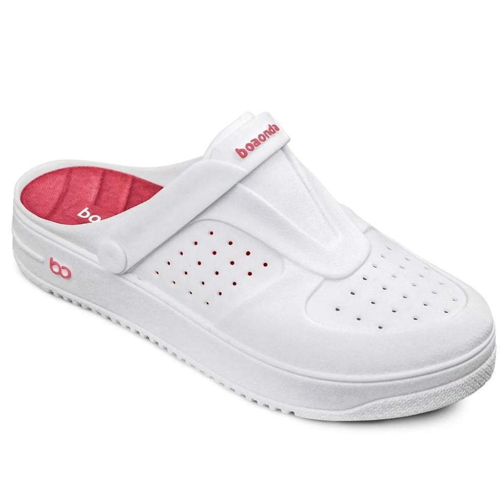 Babuche Feminino Clog Urban Branco Goiaba Boaonda 2160-200-009