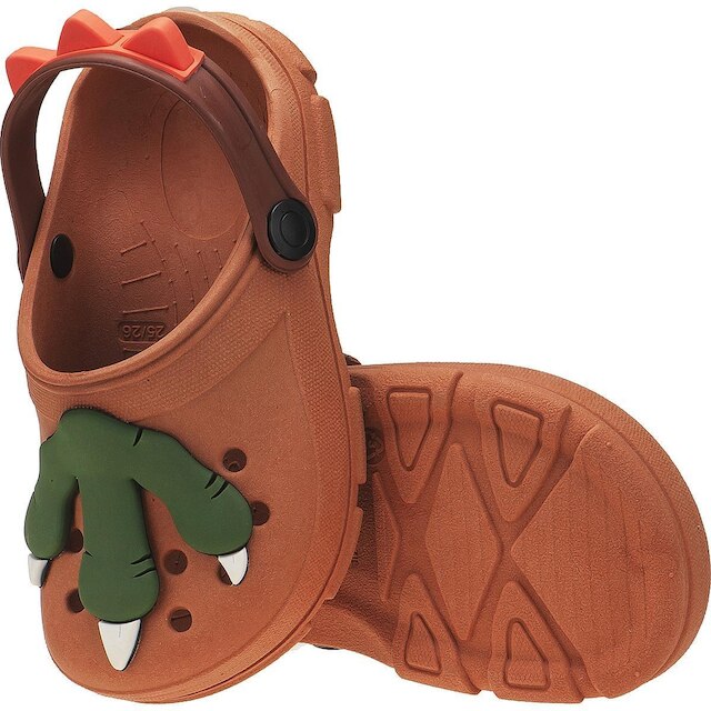 Babuche Infantil Kidstep Dino Garra Marrom