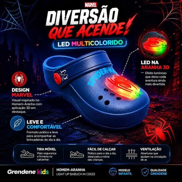 Babuche Marvel Light Homem Aranha