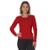 Baby look manga longa malha canelada - Gola redonda - Vermelho