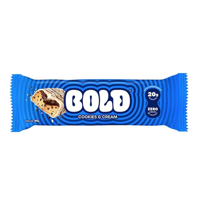 Barra de Proteína BOLD Snacks Cookies & Cream (20g de Proteína) - Caixa com 12 unidades
