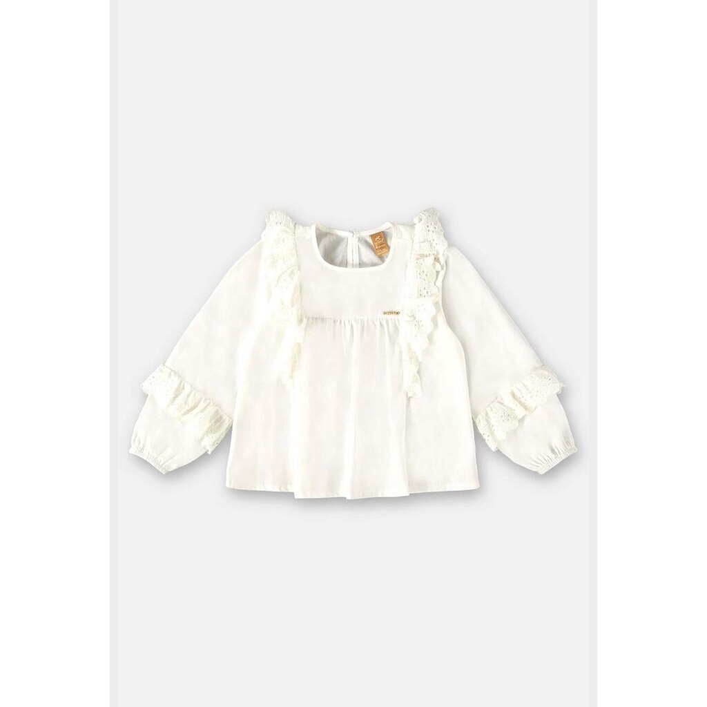 Bata de Manga Longa em Tricoline Infantil Menina Up Baby