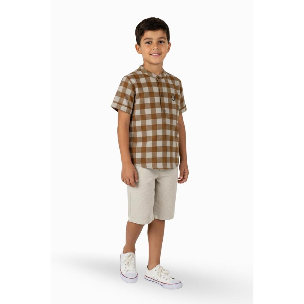 Bata Infantil em Algodão Xadrez Guloseima