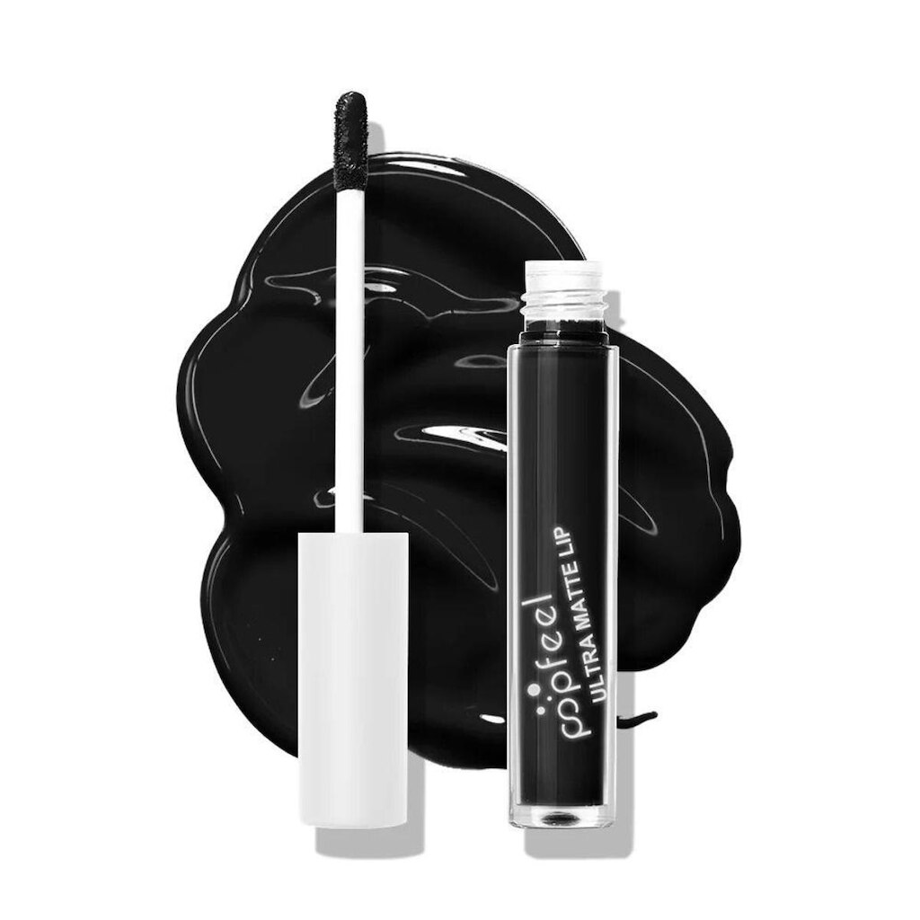 Batom Labial Preto POPFEEL Brilho Fosco