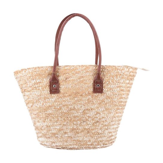 Bauarte - Bolsa Shopper de Palha Laranja - Bege