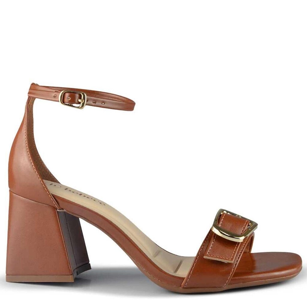BEBECE Sandália Salto Bloco Bebece Feminina T6030-125 NP EGEU PECAN/OURO 39