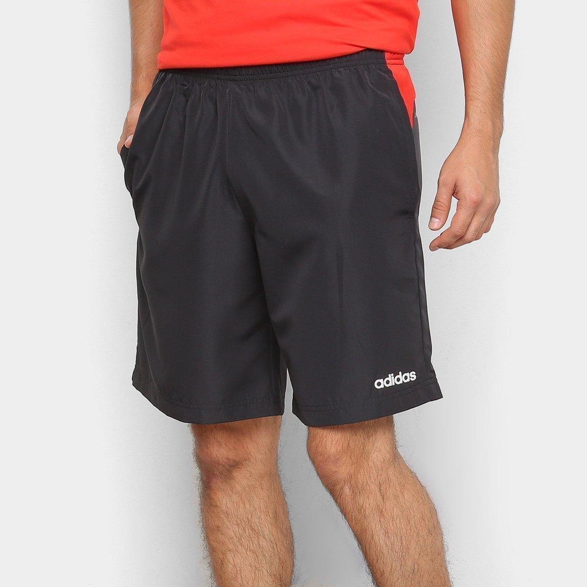 Bermuda Adidas Básico Mix Masculino - Vermelho e Branco Menor preço em Bermuda Adidas Básico Mix Masculino - Vermelho e Branco