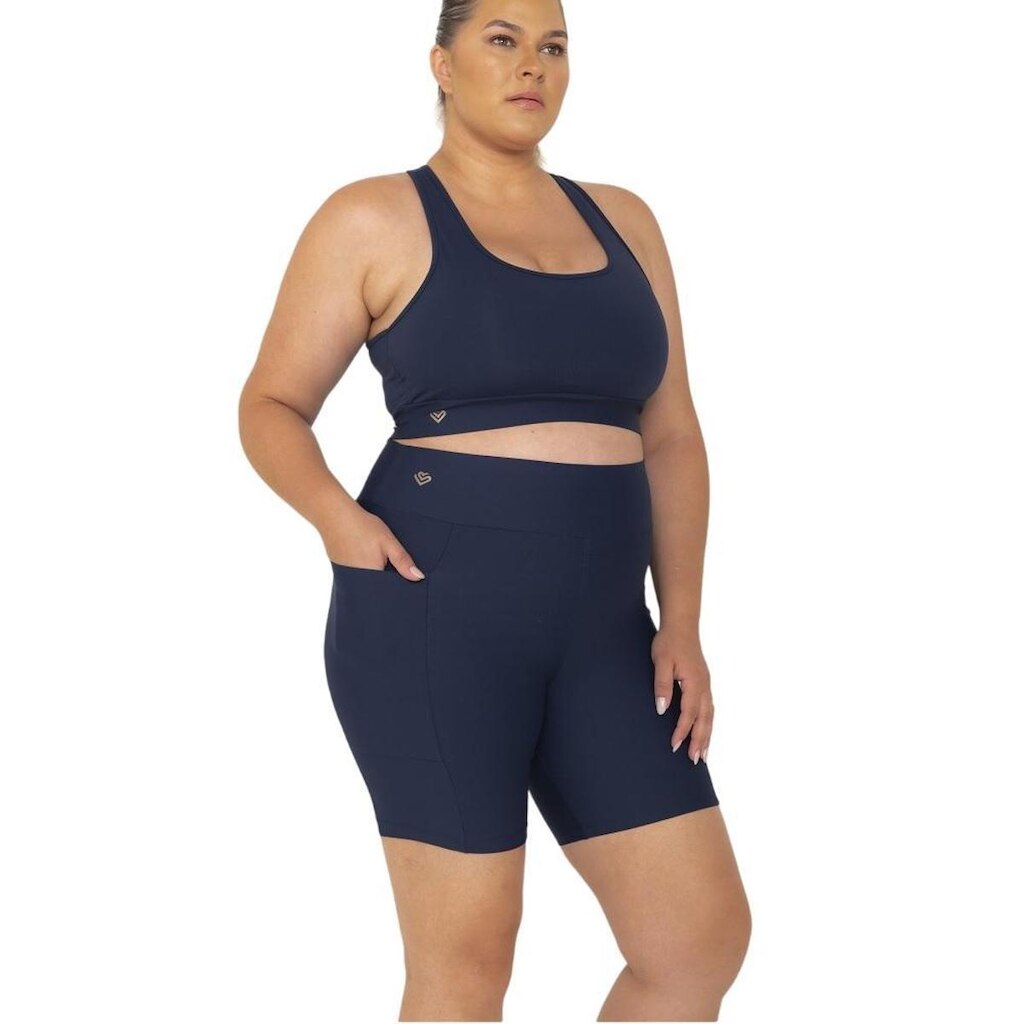 Bermuda Amei Sports Feminina Fitness Bolsos Laterais - 20163