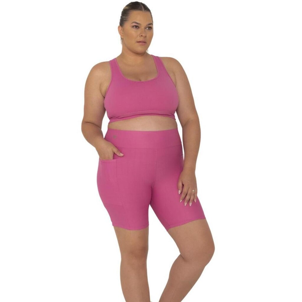 Bermuda Amei Sports Feminina Fitness Bolsos Laterais - 20163