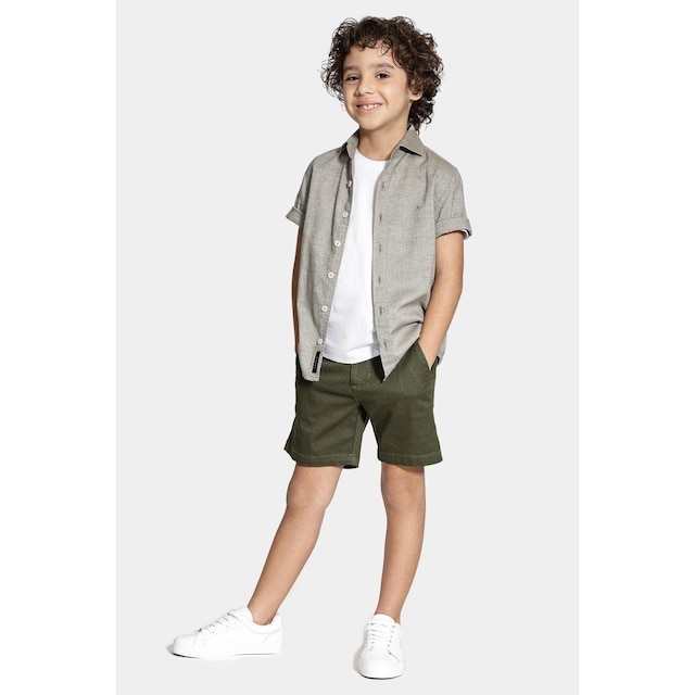 Bermuda Aramis Sarja Chino Maquinetada Verde Militar