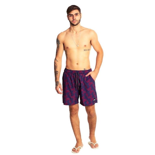 Bermuda Banho Shorts Praia Várias Estampas Qualidade Premium Tactel Com Elastano Hammer