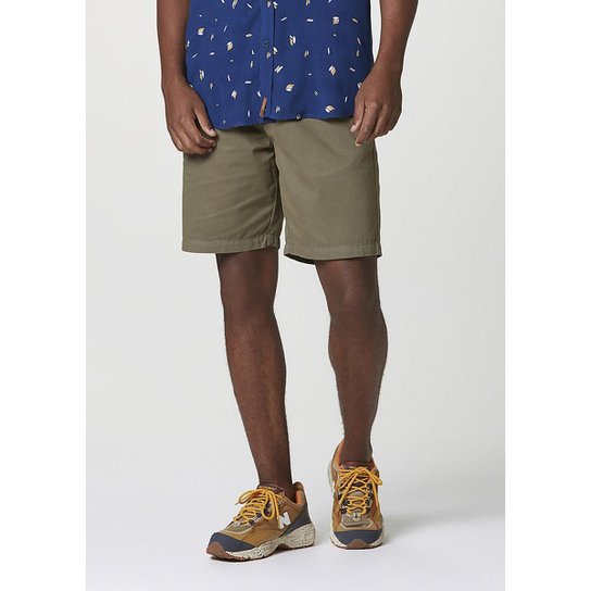 Bermuda Básica Masculina Chino Em Sarja - H4BEEAISN8 - Verde escuro