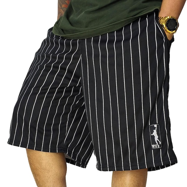 Bermuda Basquete M10 Classic Listrada Aero-Dry Preto