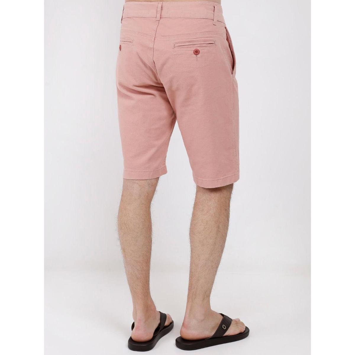 Bermuda Bivik Chino Sarja Masculina - Rosa | Zattini