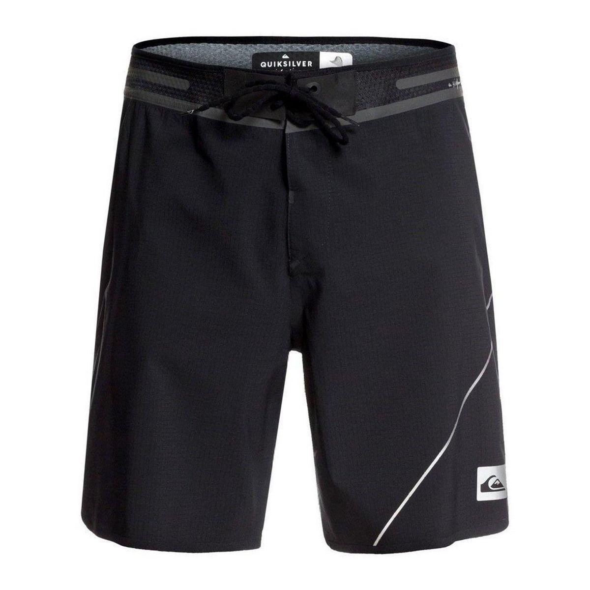 Bermuda Boardshort Highline New Wave Pro 19" Quiksilver - Preto+Cinza Menor preço em Bermuda Boardshort Highline New Wave Pro 19" Quiksilver - Preto+Cinza