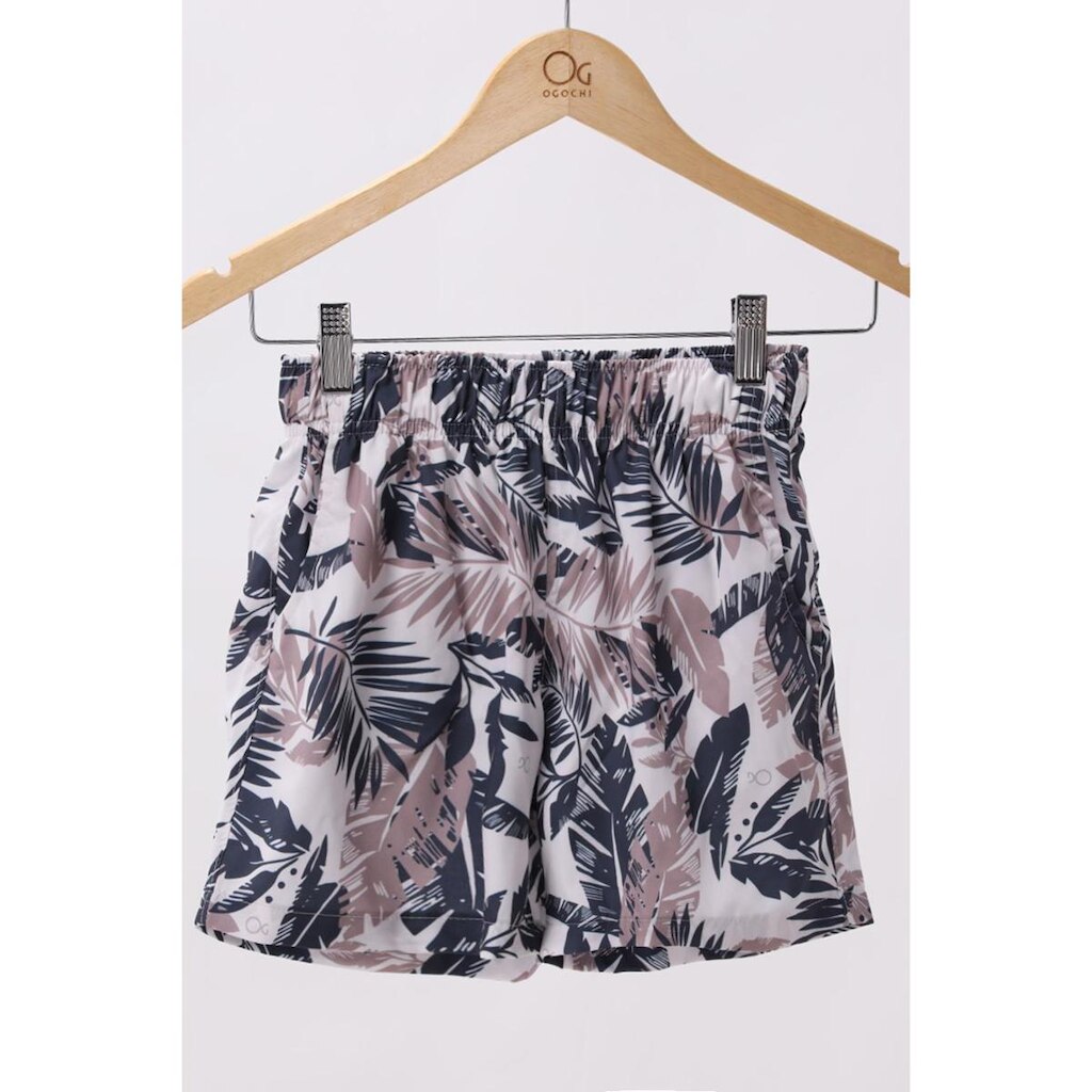Bermuda Boxer Infantil Tactel Essencial Ogochi Folhas 0136