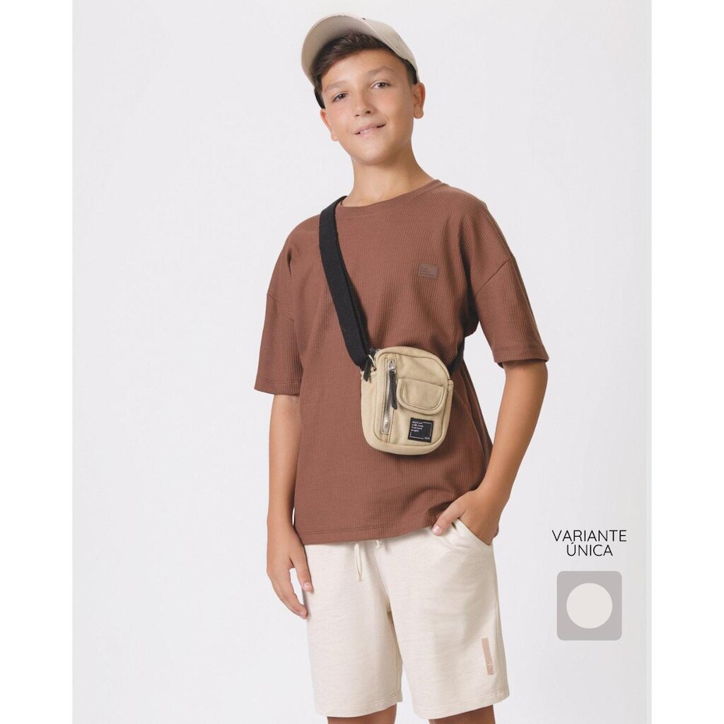 Bermuda cadarço funcional verão leve confortável estilosa - OffWhite - Masculino 12 a 18 anos