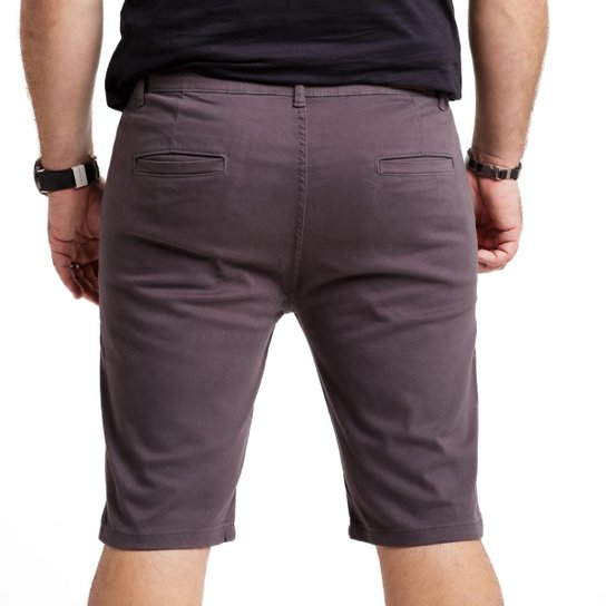 Bermuda California Prime Sarja Cós Bolso Embutido Masculina
