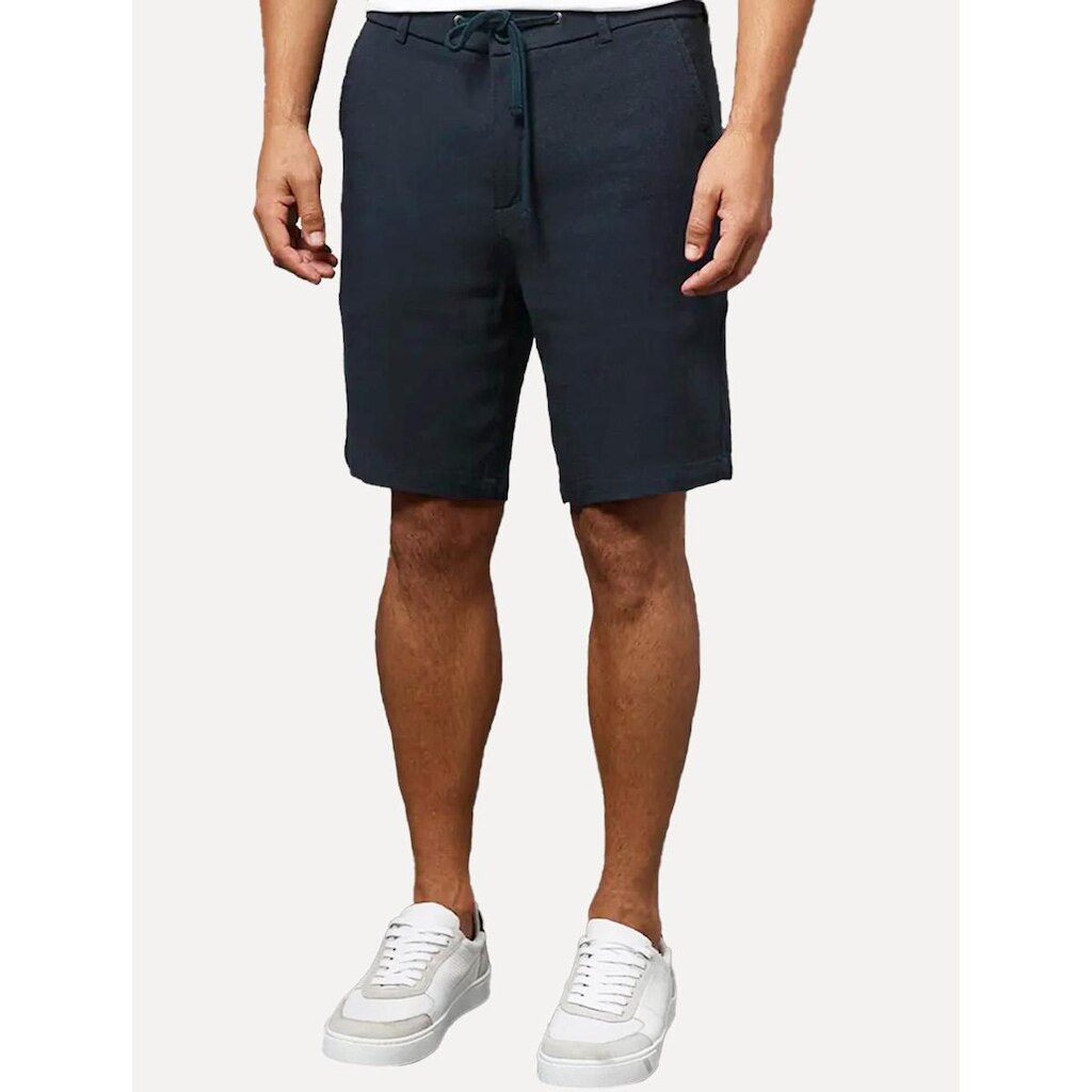 Bermuda Calvin Klein Jeans Masculina Cadarço Linen Azul Marinho