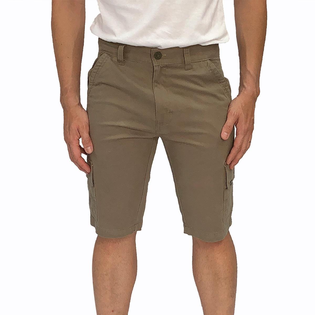 Bermuda Cargo Macaw Sarja Doc Masculina - Bege Menor preço em Bermuda Cargo Macaw Sarja Doc Masculina - Bege