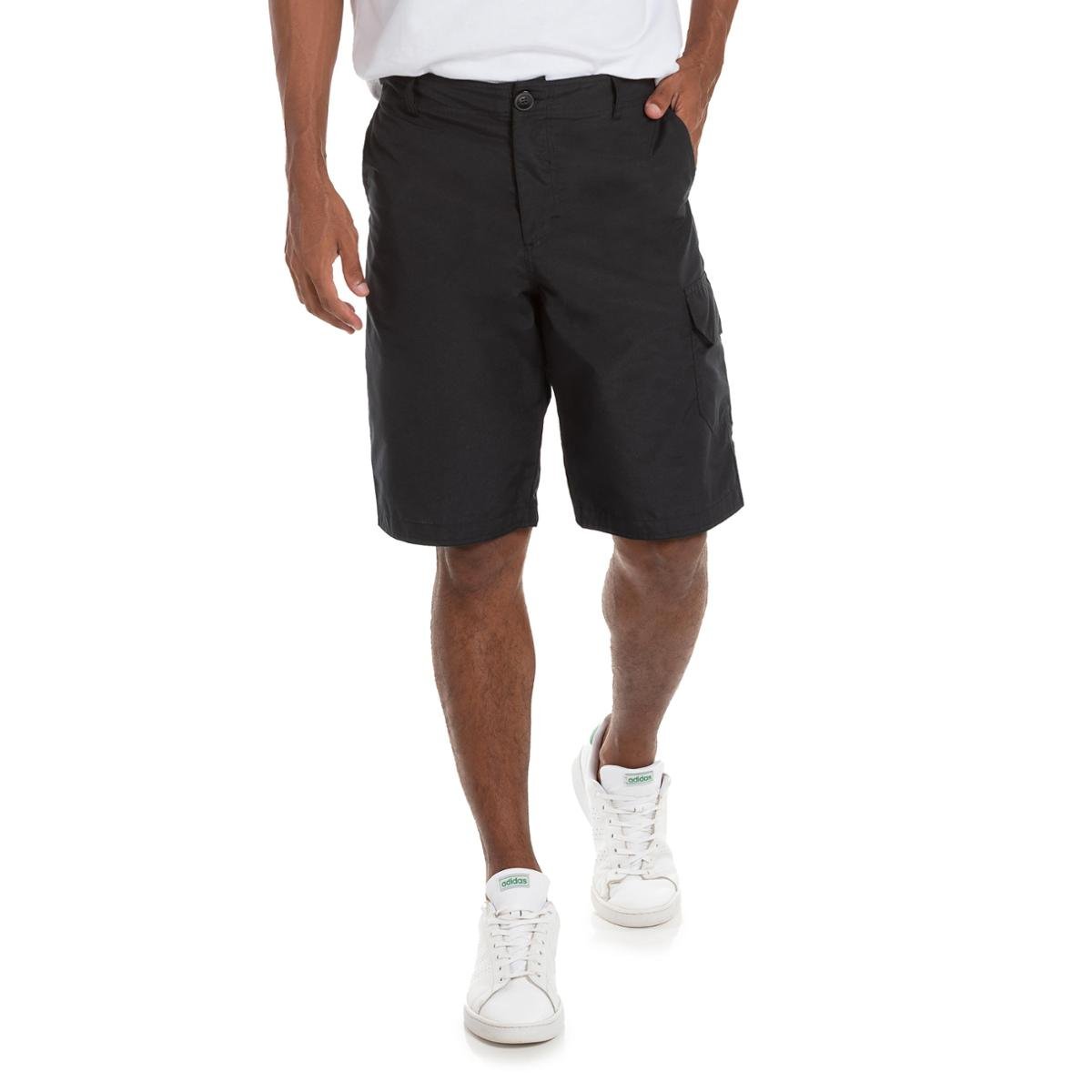 Bermuda Casual Parolli Cargo Reta Básica Masculino - Preto Menor preço em Bermuda Casual Parolli Cargo Reta Básica Masculino - Preto