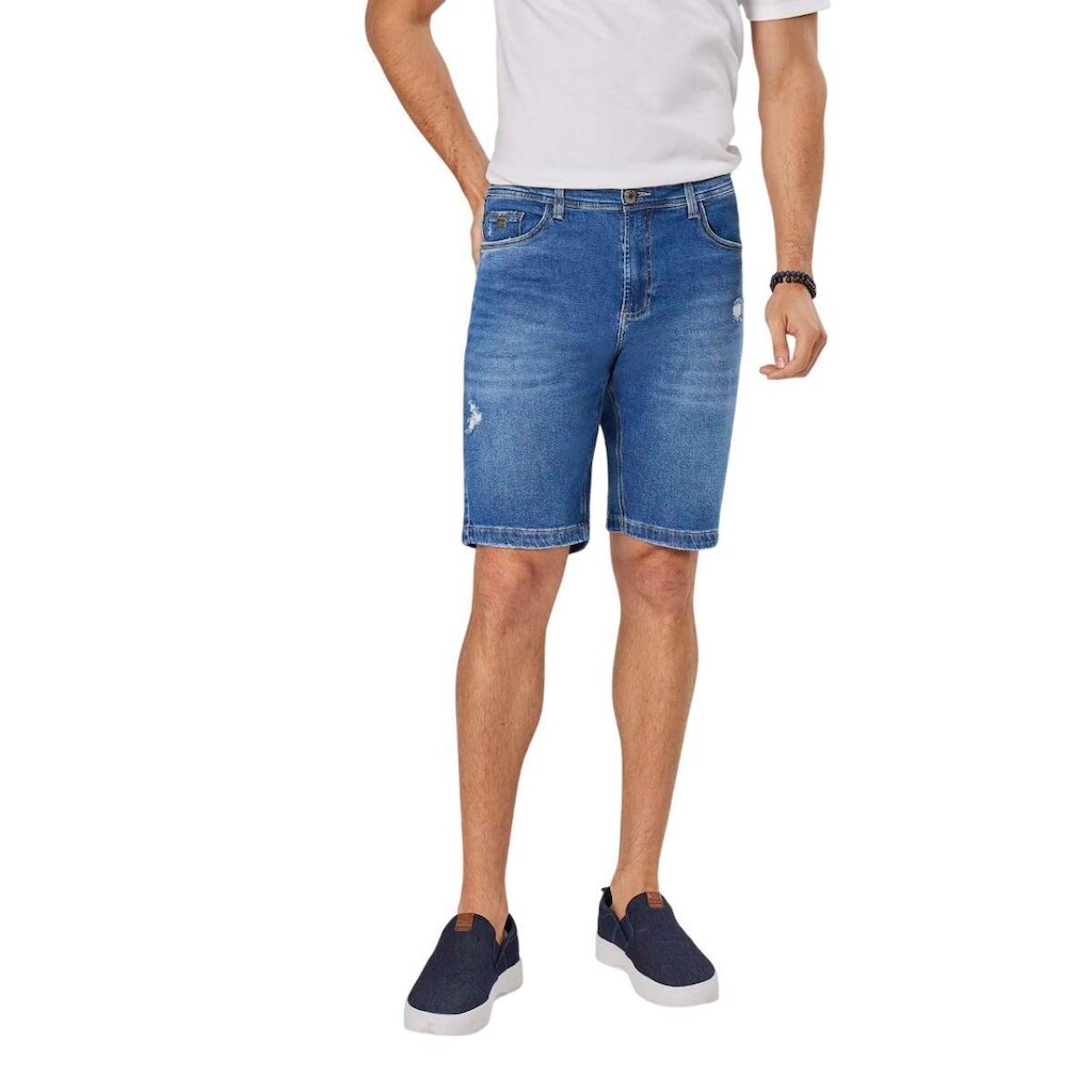 Bermuda Casual Pedal Reta Masculina Max Denim Premium 12074 Jeans