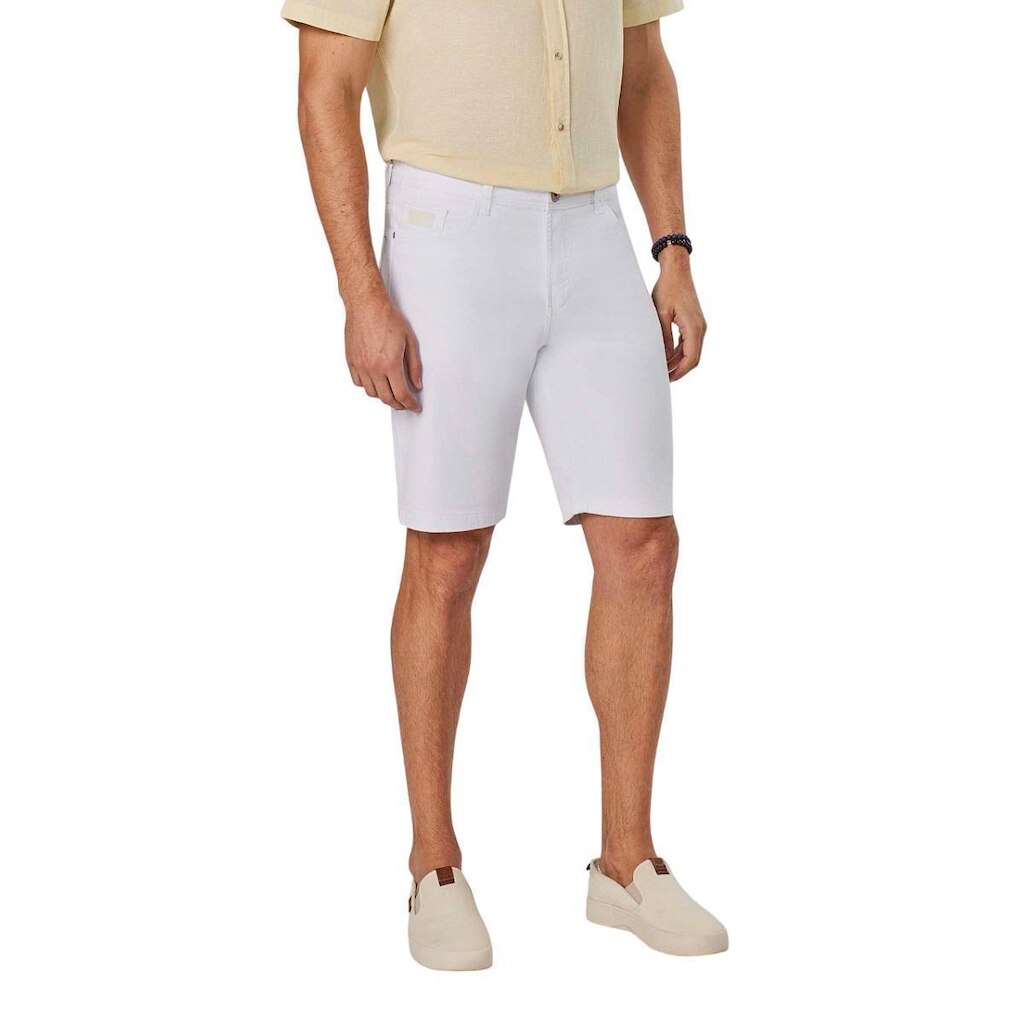 Bermuda Casual Pedal Reta Masculina Max Denim Premium 12101 Branca