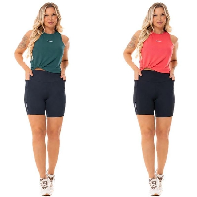 Bermuda com bolsos laterais Estilo do Corpo