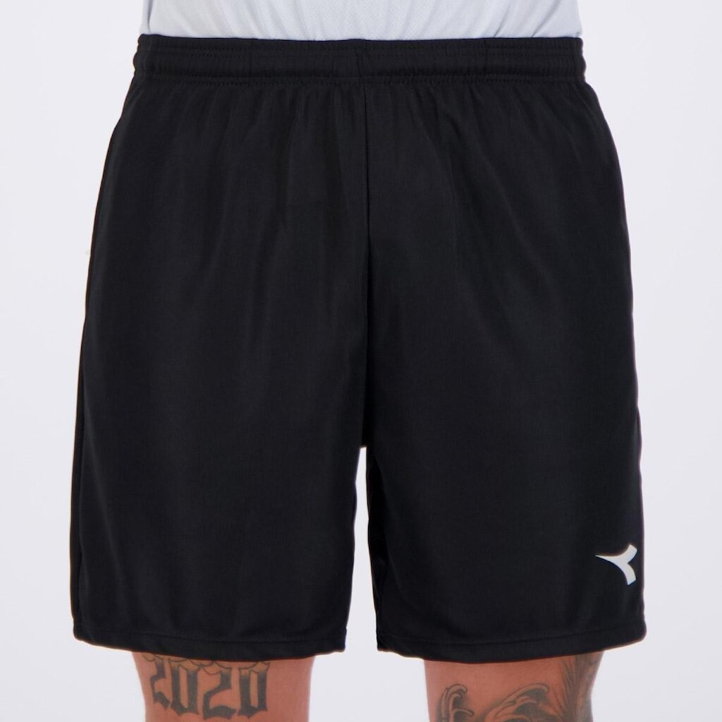 Bermuda Diadora Logo Com Bolso Preta