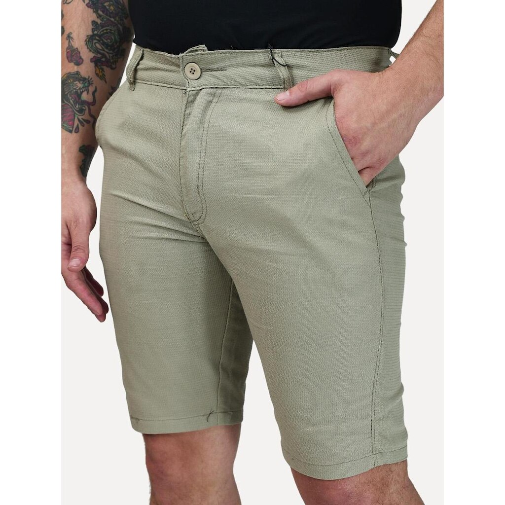 Bermuda Dixen Masculina Sarja Alfa Cáqui Claro