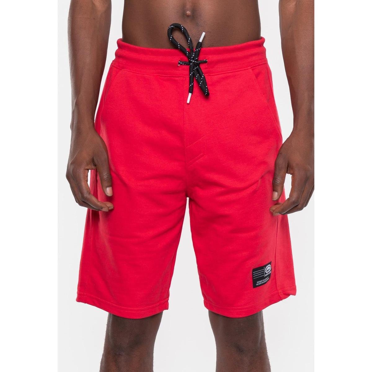 Bermuda Ecko Moletom Fashion Basic Masculino - Vermelho Menor preço em Bermuda Ecko Moletom Fashion Basic Masculino - Vermelho