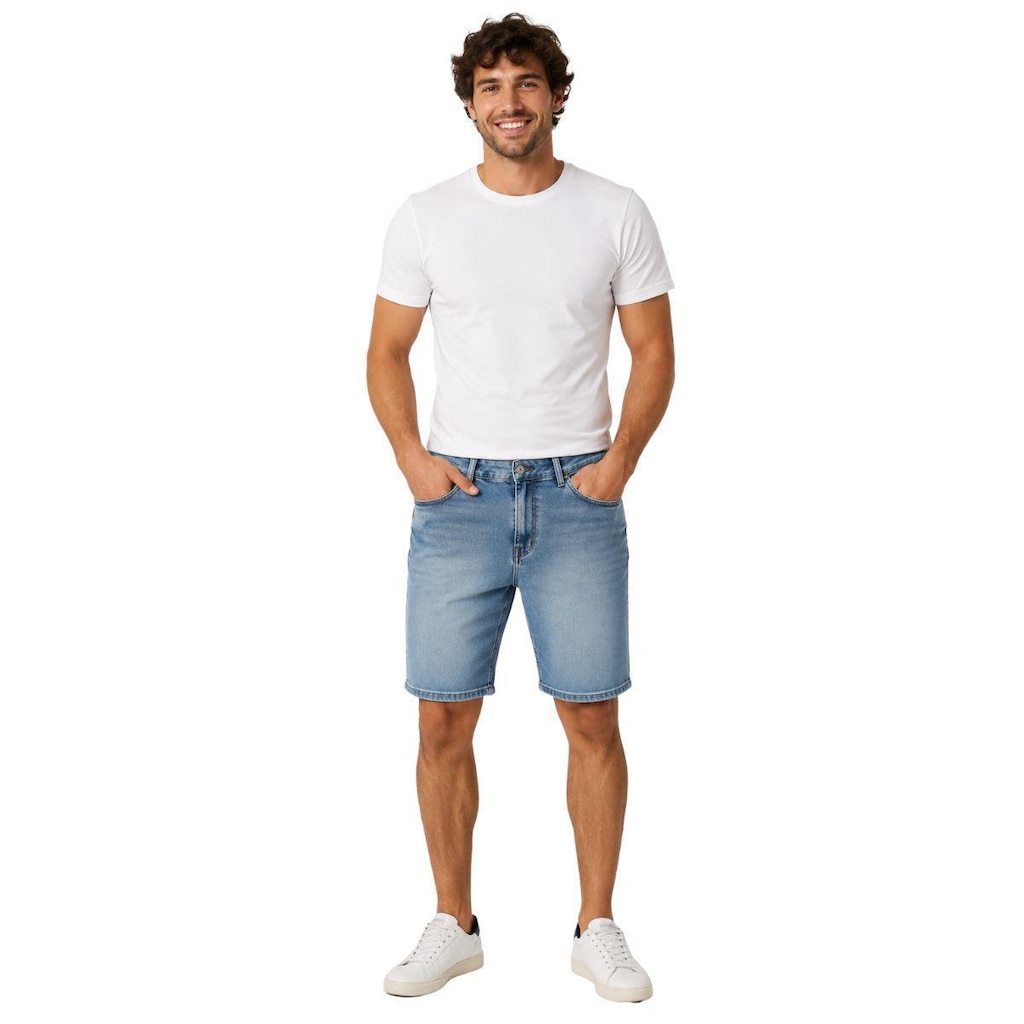 Bermuda Ellus New Blue Stretch 5 Pockets Jeans