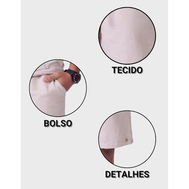 Bermuda Estilo Luxo Alfaiataria Com Bolso Usável Moda Verão Tropical Diário Masculino 12 a 18