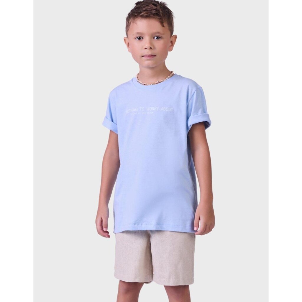 Bermuda Estilo Luxo Alfaitaria Com Bolso Confortável E Elástico De Regulagem Prático Menino 1 a 3