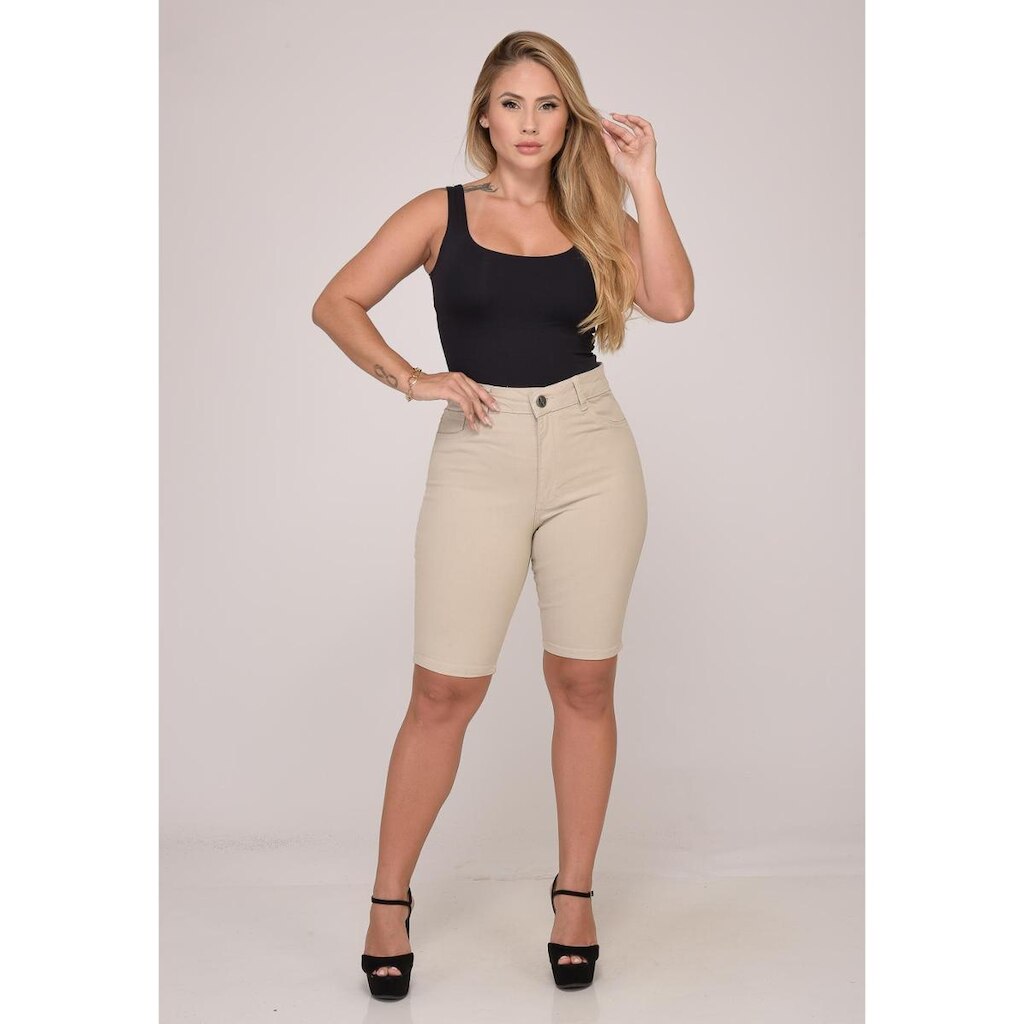 Bermuda Feminina 7883 Bege Claro
