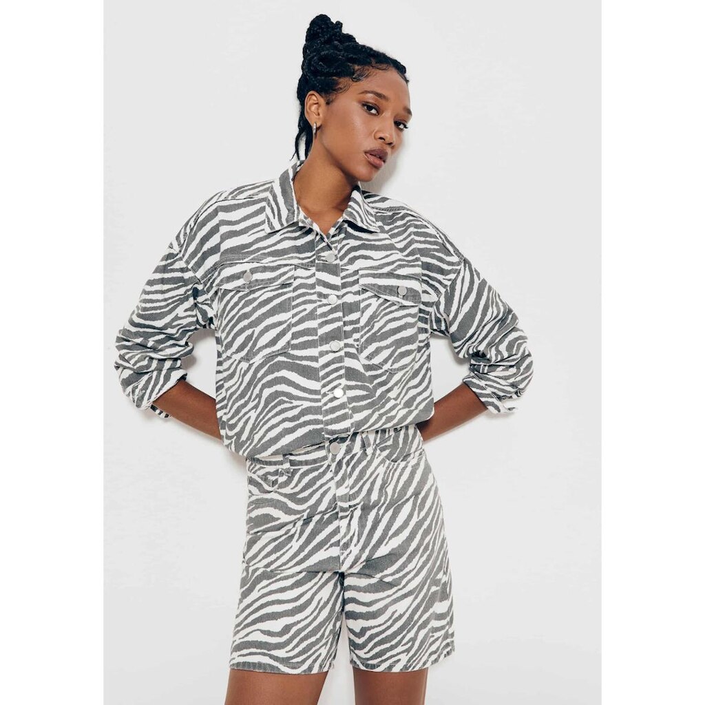 Bermuda Feminina De Sarja Animal Print Hering + Livia