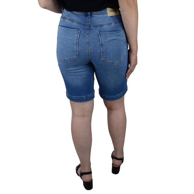 Bermuda Feminina Lado Avesso Jeans Pin Up - L25819