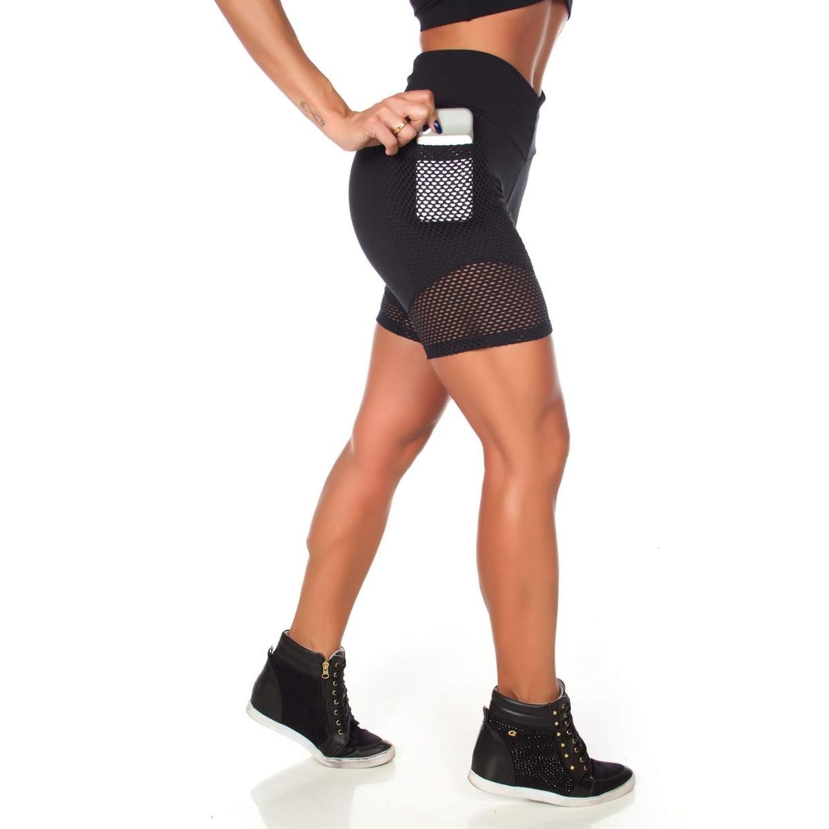Bermuda Fitness Dily Com Bolso Feminina Menor preço em Bermuda Fitness Dily Com Bolso Feminina