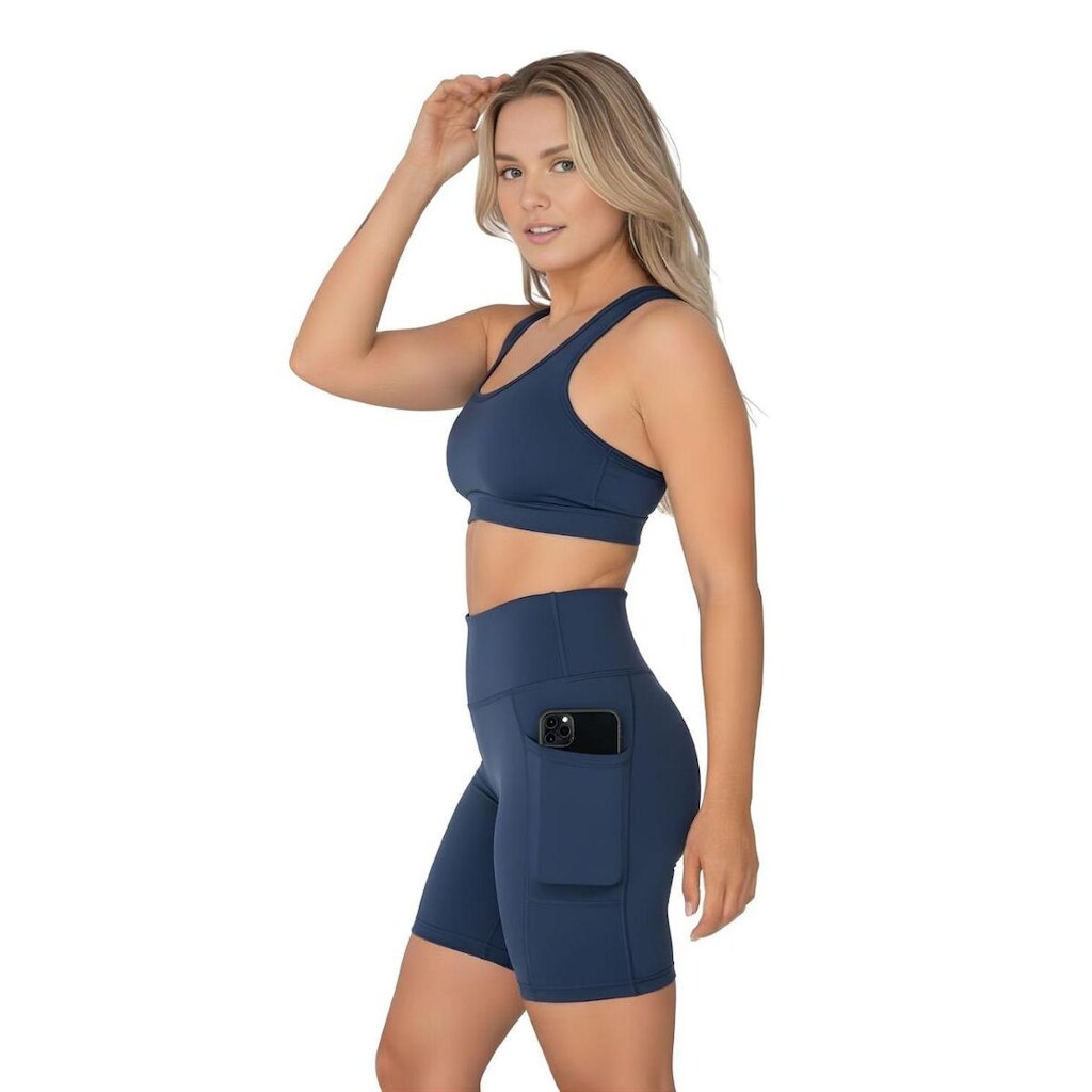 Bermuda Fitness Feminina Com Bolsos Laterais
