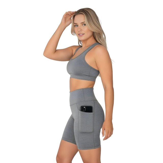 Bermuda Fitness Feminina Com Bolsos Laterais