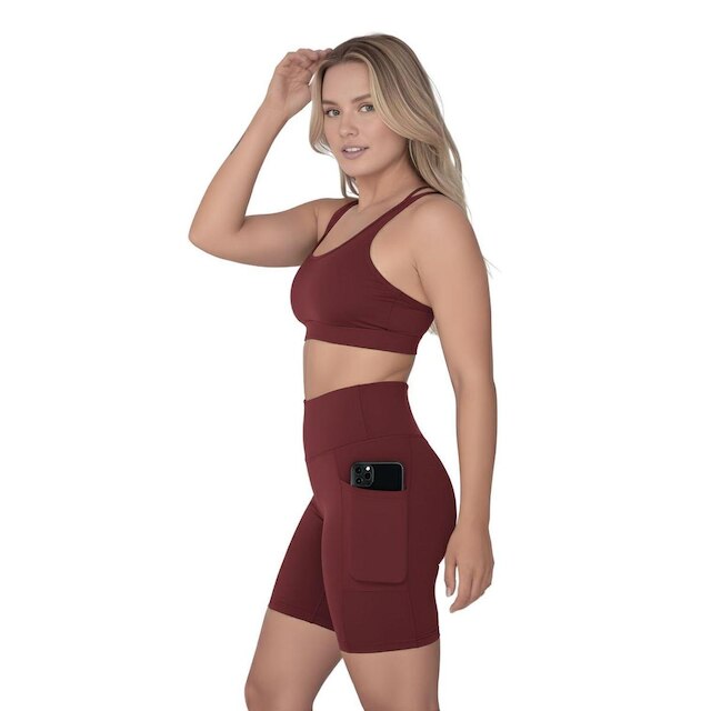 Bermuda Fitness Feminina Com Bolsos Laterais