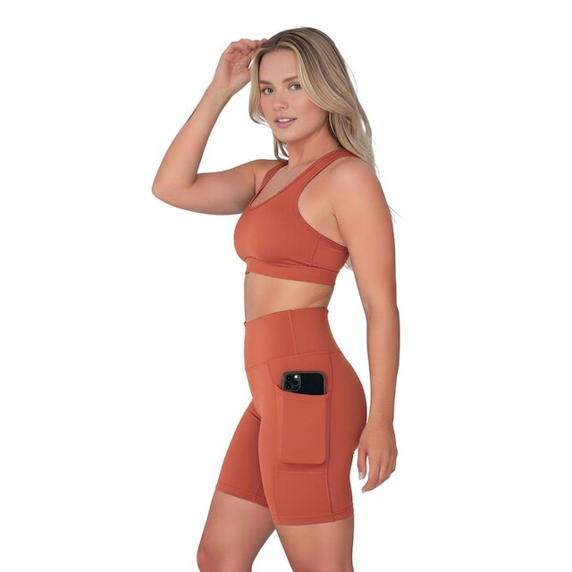 Bermuda Fitness Feminina Com Bolsos Laterais
